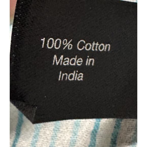 Lane Bryant 18/20 Shirt Women Blue White Gauzy Semi Sheer Cotton Button Up Top - Picture 7 of 7